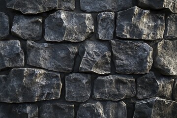 Close-up of a Gray Stone Wall with Irregularly Shaped Stones