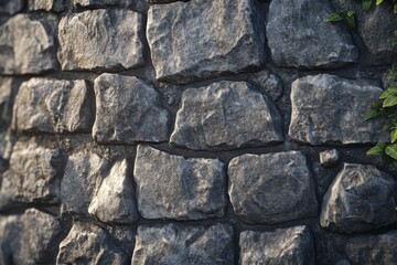 A close-up of a weathered stone wall