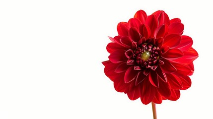 Red Dahlia Isolated on White Background.