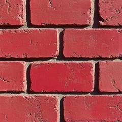 Close-up of a Red Brick Wall with White Mortar