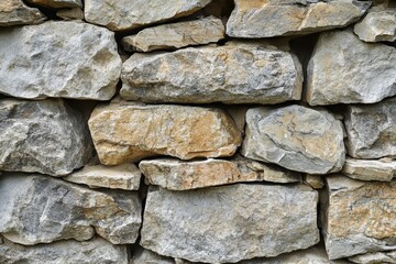 Fototapeta premium Close-up of a Stone Wall with Rough Texture