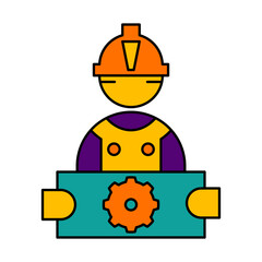 constructor plan of construction tool filled icon collections