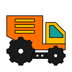 truck of construction tool filled icon collections