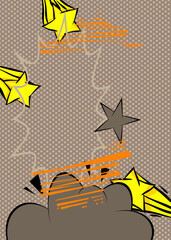 Cartoon background, comic book gray and yellow retro vector comics pop art design.