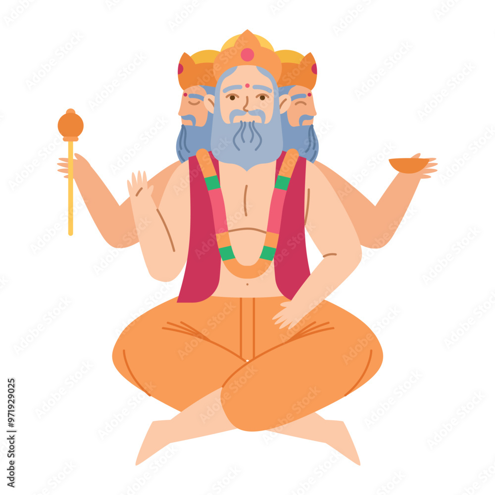 Poster brahma creation god from hinduism religion