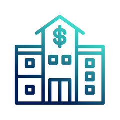 Business center icons. with gradient style, symbol of progress and innovation. vector illustration.