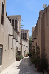 Narrow alley in Bastakiya in Dubai, on 7th May 2023