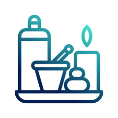 Massage facial therapy gradient icons. with outline style, editable stroke icons graphic design illustration.