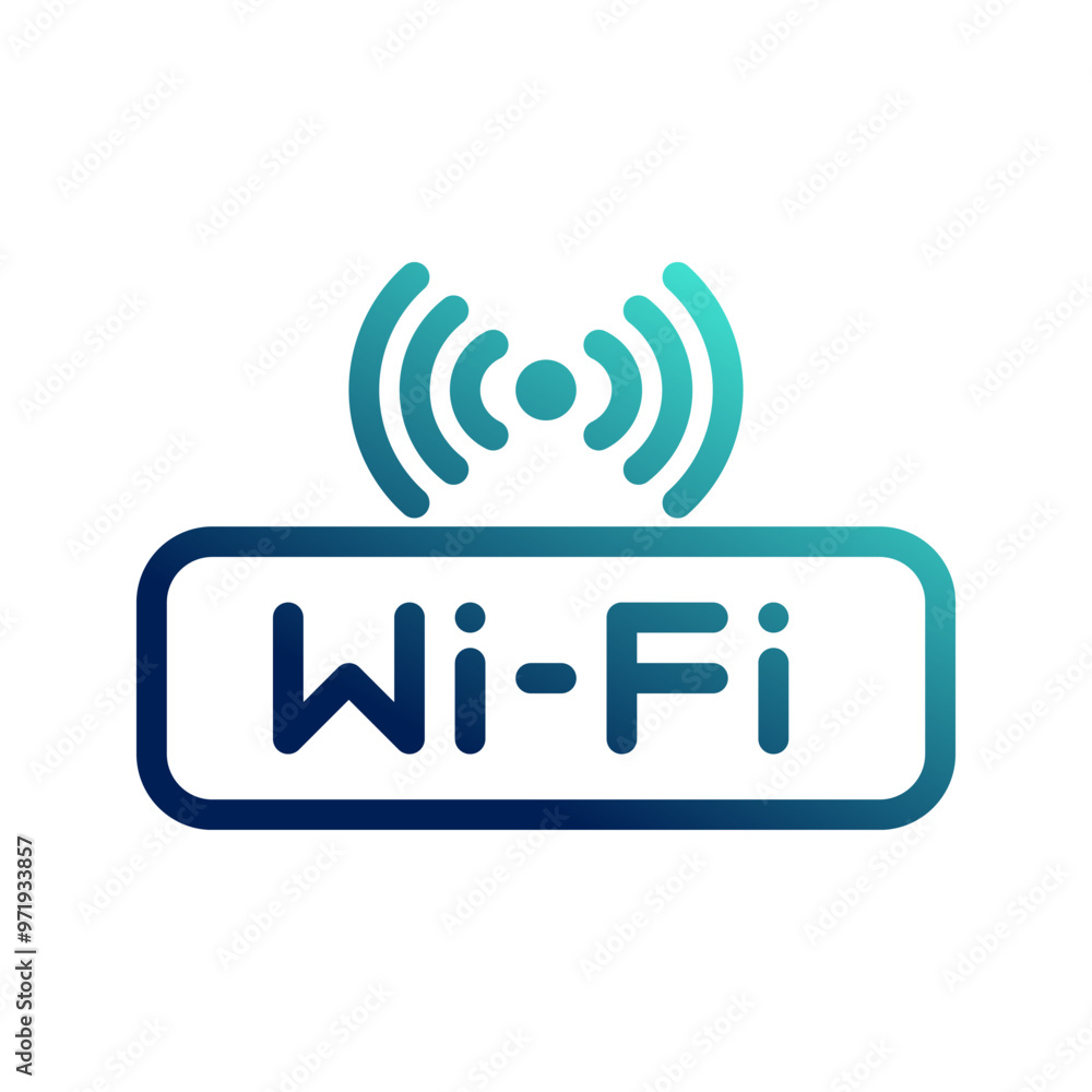 Poster wifi connection symbol icons. with gradient outline style, can be used for websites, ui, mobile apps