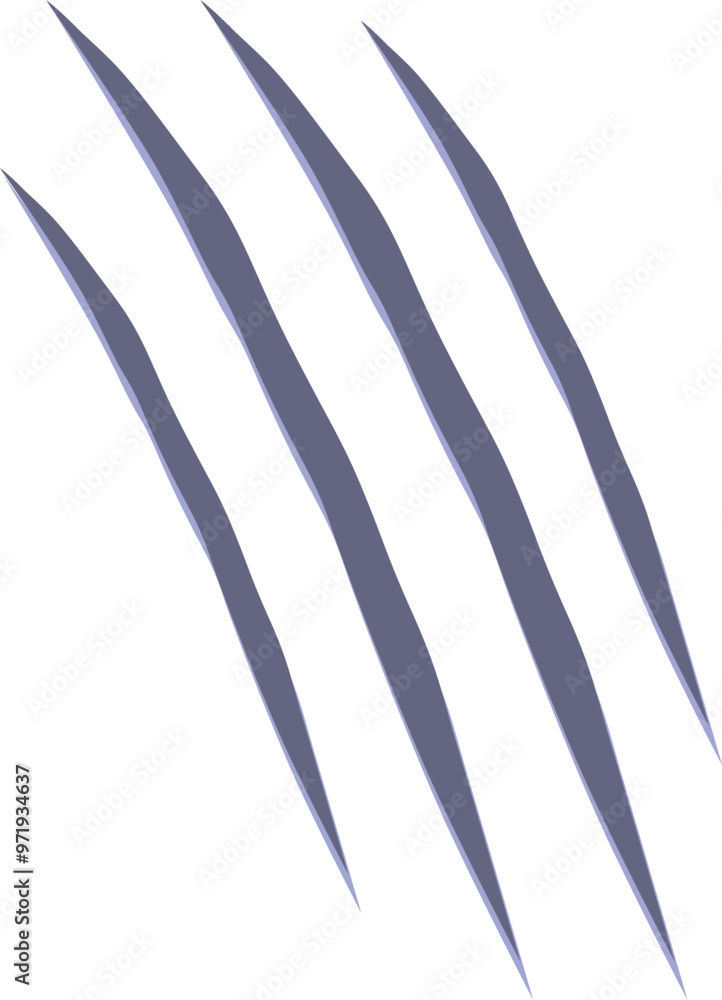 Poster four sharp claw marks are slashing diagonally leaving trails on a white background