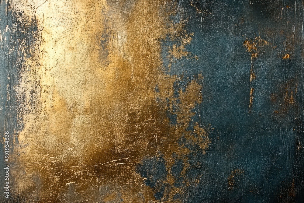 Wall mural Textured Gold and Dark Blue Background