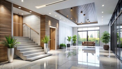 Modern entrance hall with sleek design and minimalistic decor, interior, entrance, hall, modern, sleek, design