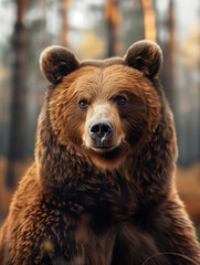 Obraz premium Brown Bear, Wild Ursus Arctos, Forest Mammal in Natural Habitat