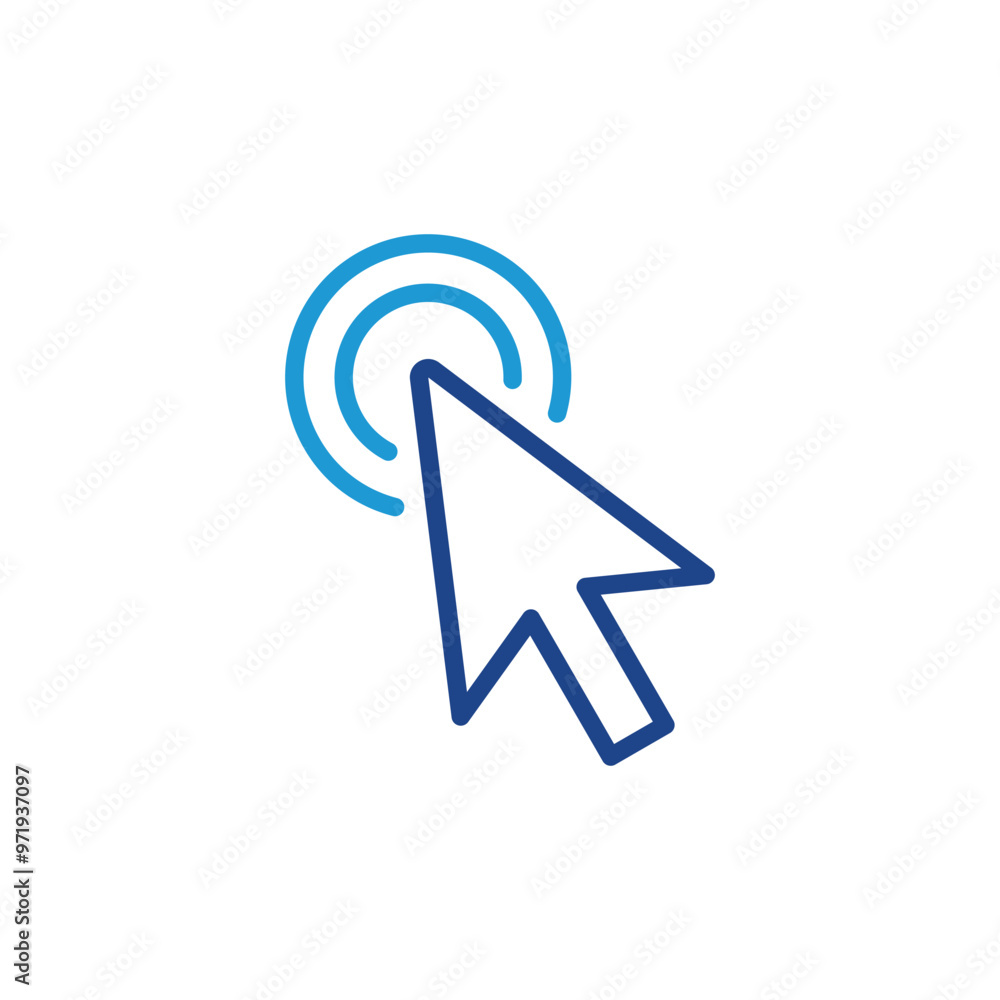 Poster cursor click icon, cursor sign vector