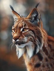 Obraz premium Wild Eurasian Lynx, Majestic Feline, Forest Predator