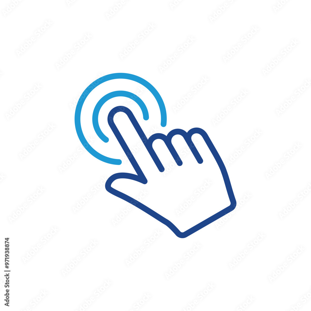 Poster hand cursor click icon vector