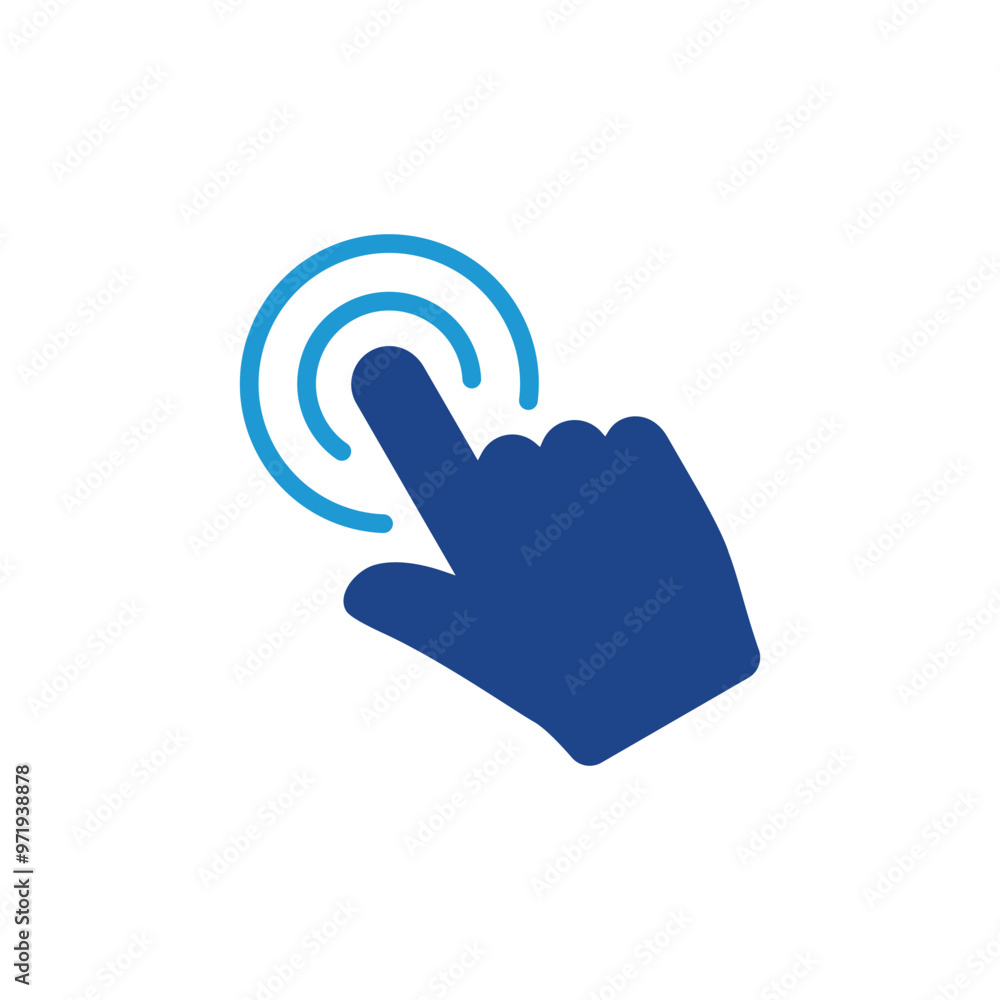Poster hand cursor click icon vector