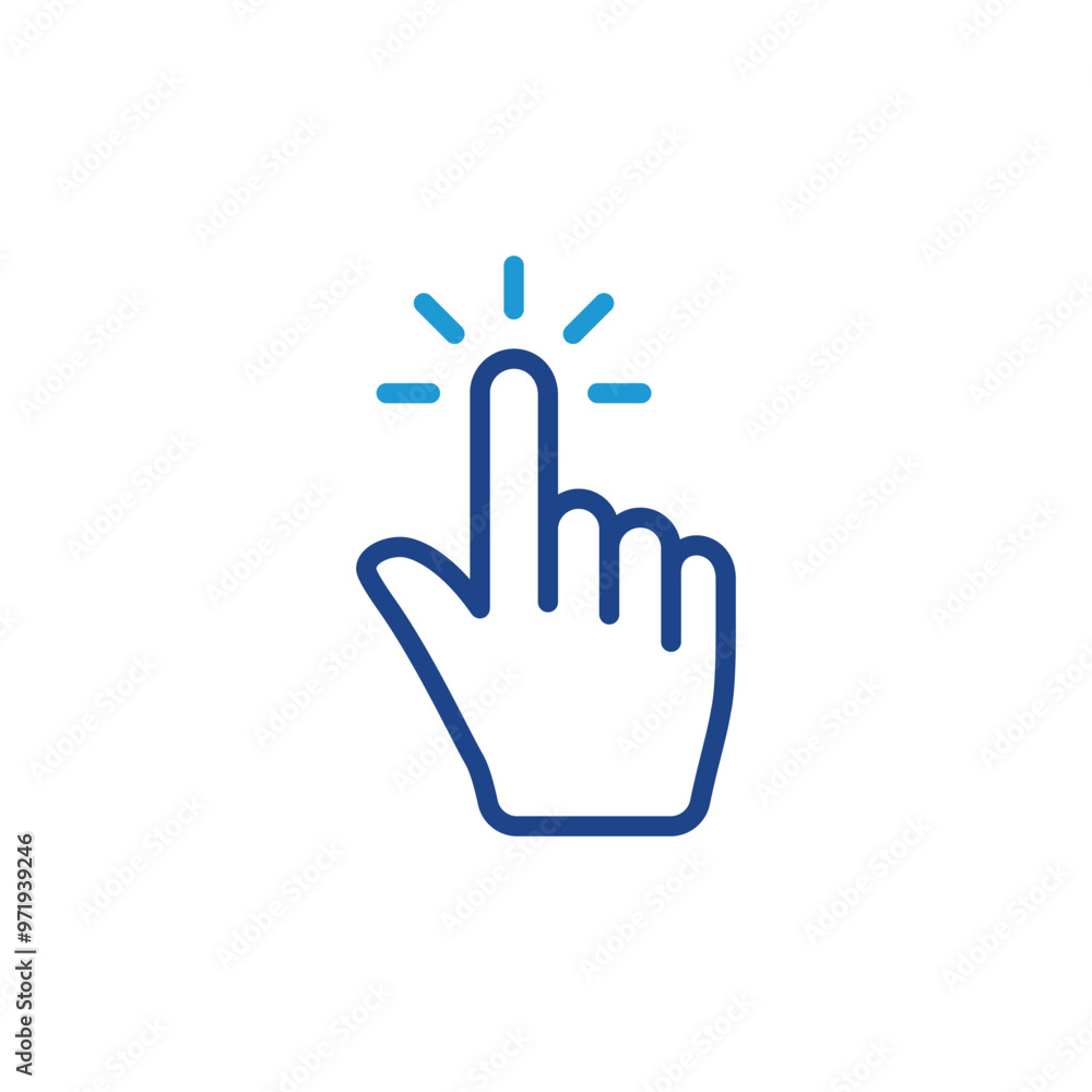 Poster hand cursor click icon vector