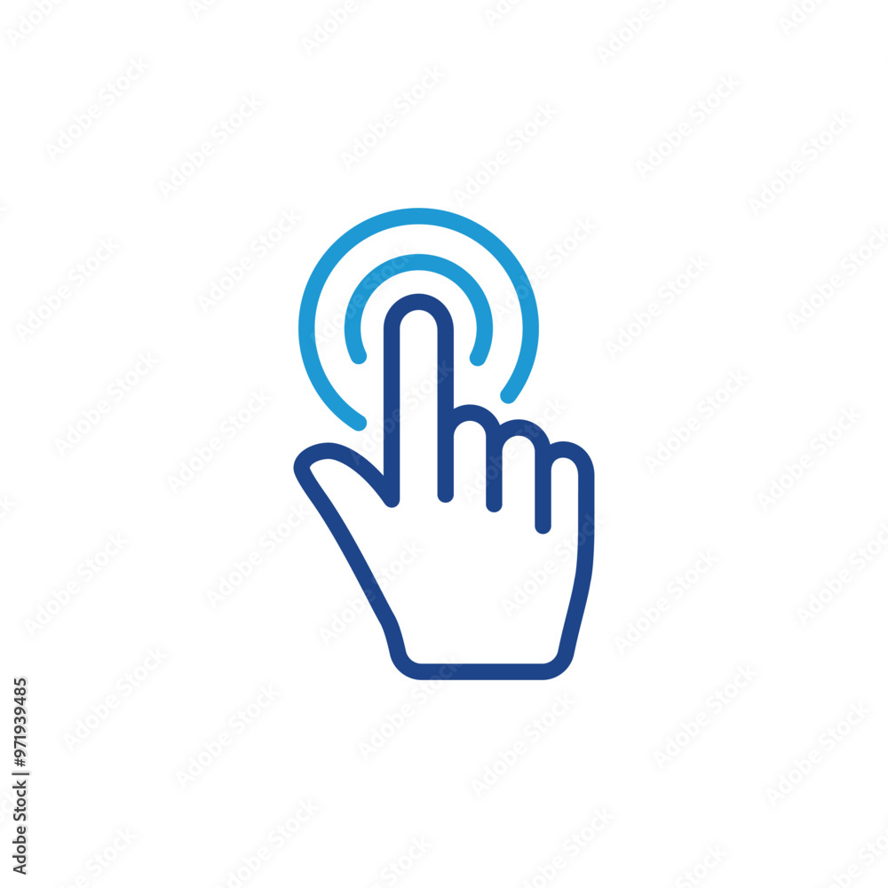 Poster hand cursor click icon vector