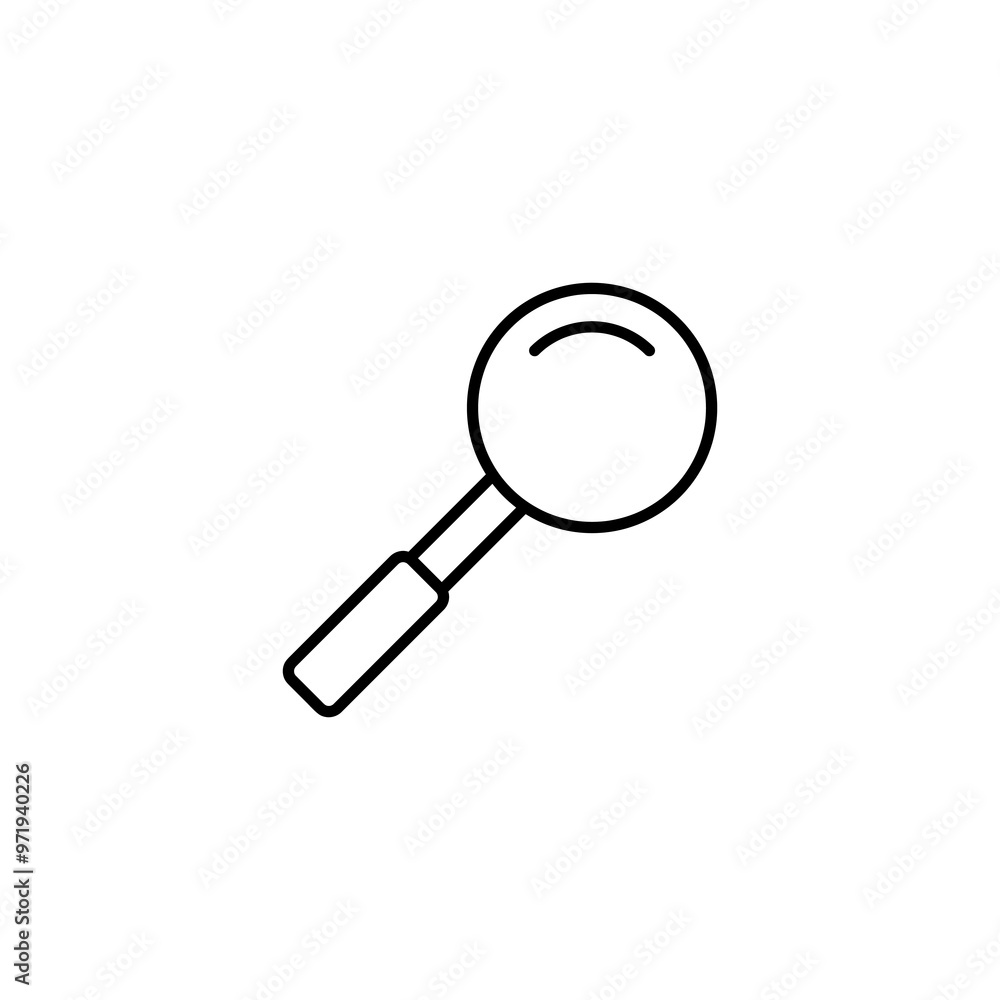 Poster optical icon.magnify vector flat linear illustration for web and app..eps
