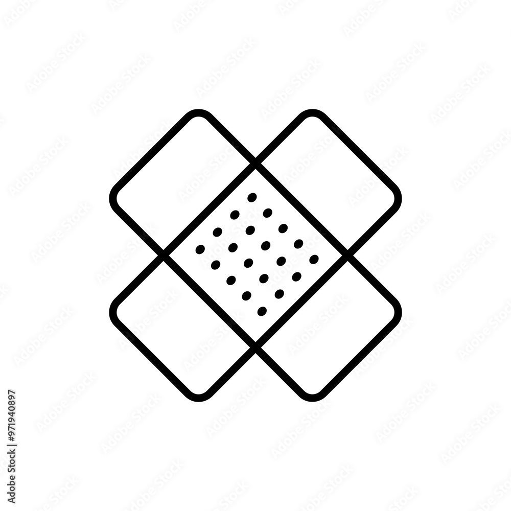Poster Plaster line icon. simple flat black linear vector illustration for web and app..eps