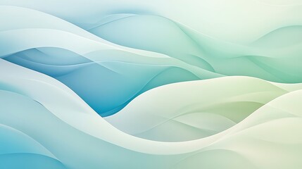 Smooth, flowing curves in soft blues and greens, rhythmic and calming, seamless background, calming rhythmic waves, peaceful design for meditation