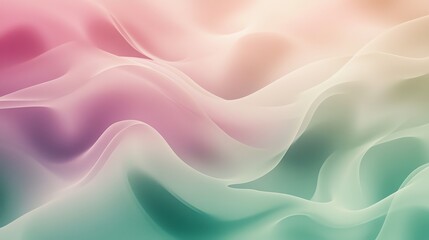 Obraz premium Subtle wavelike patterns with smooth rhythms, pastel color palette, calming rhythms background, relaxing abstract design for peaceful environments