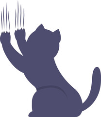Silhouette of a cat extending its claws, creating a sense of danger and playfulness