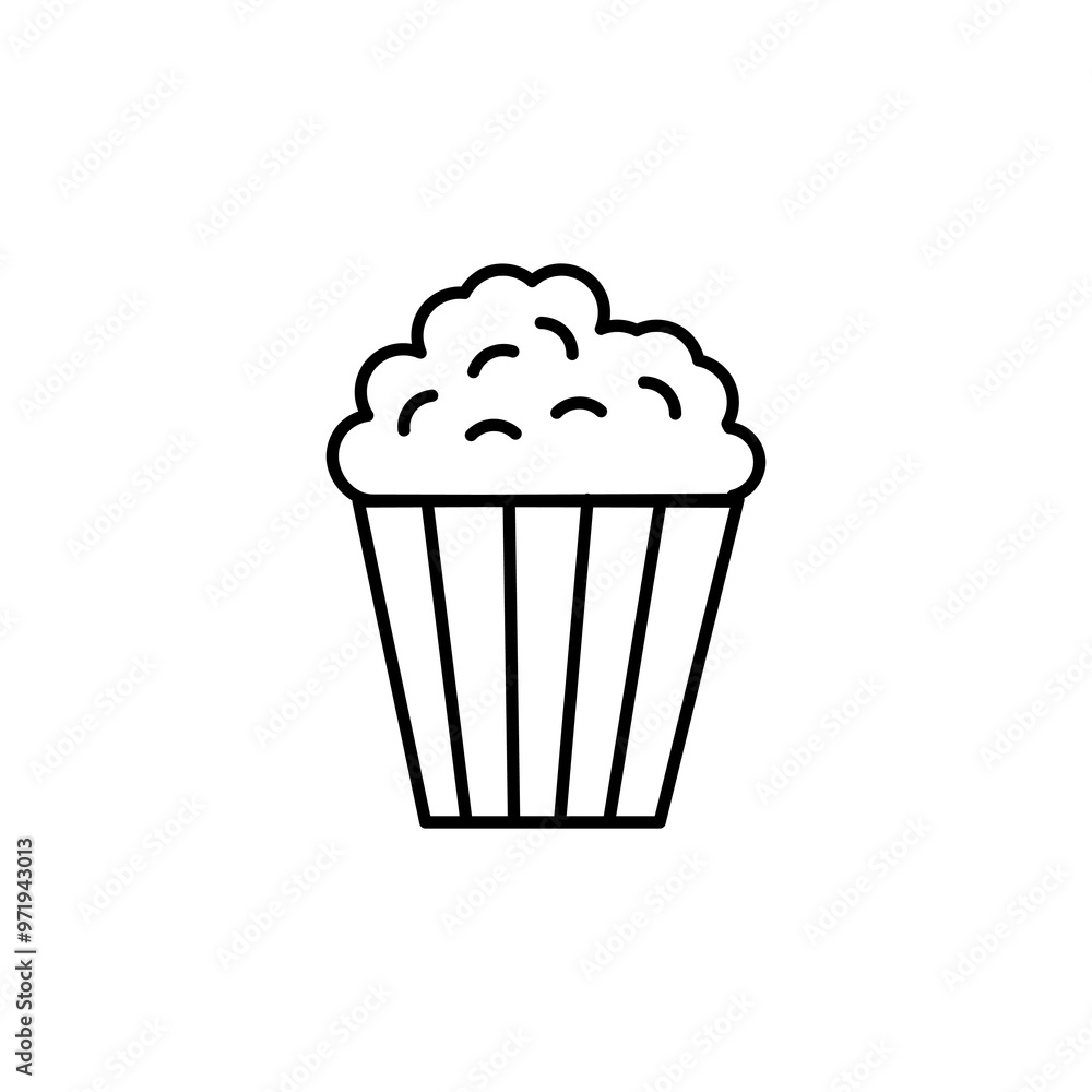 Poster popcorn line icon. thin line signs of popcorn trendy style illustration for web and app..eps