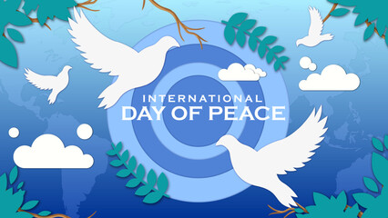 International day of peace banner illustration