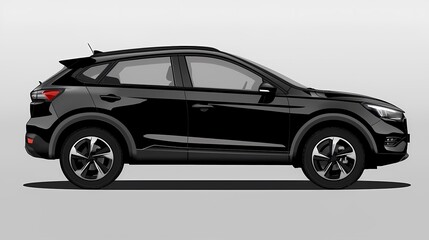 Obraz premium Sleek black SUV showcasing modern design and elegance.