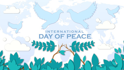 International day of peace banner illustration