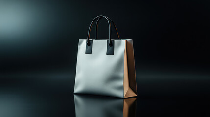 Elegant shopping bag mockup with minimalist design, showcasing sleek appearance and stylish handles. Perfect for fashion branding..