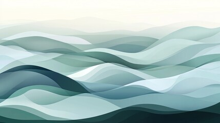 Abstract Landscape of Soft Teal and Blue Hues