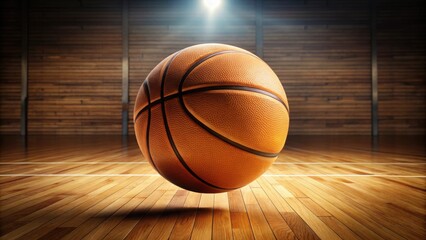 Basketball bouncing on wooden basketball court floor, sport, ball, bounce, dribble, hardwood, game, team, competition, player