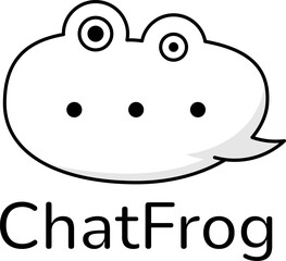 Bubble chat and frog head logo concept. simple, minimal and line style. for app mobile