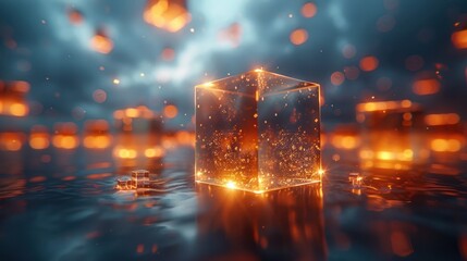 Rotating Cube Abstract Design - Seamless Looping 3D Animation