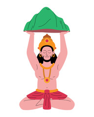 hanuman holding a mountain in hand