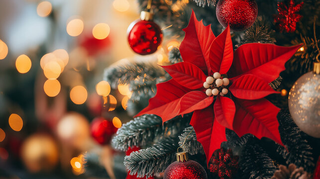 christmas tree and red decoration