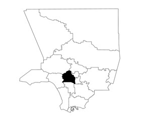 Map of Central L.A region in Los Angeles County