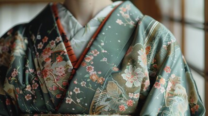 asian person wearing kimono generative ai