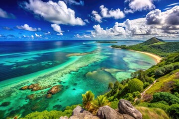 Vibrant turquoise waters of the Indian Ocean stretch across the southern coast of Asia, Africa, and Australia, bordered by diverse landscapes and tropical shores.