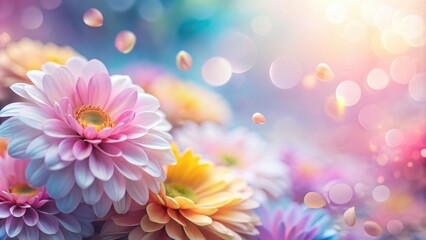 Fototapeta premium Soft and blurred sweet colored flower petals background, petals, soft colors, blurred, flowers, pastel, delicate, gentle