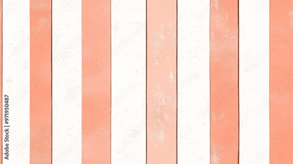 Poster peach and white stripe pattern: a seamless and chic vertical stripe pattern in calming hues of peach
