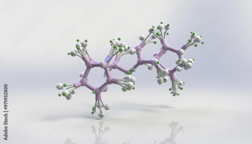 Poster 3d rendering of a molecular structure