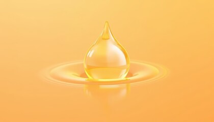 Fototapeta premium Golden drop pure and bright a symbol of value and light