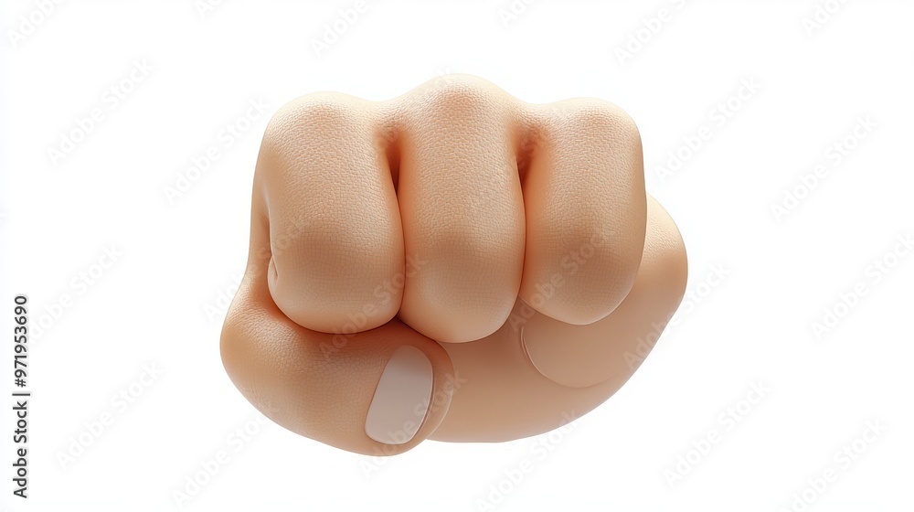 Poster cartoon character hands show fists animate emoji icon isolate on white backgroun with alpha channel 