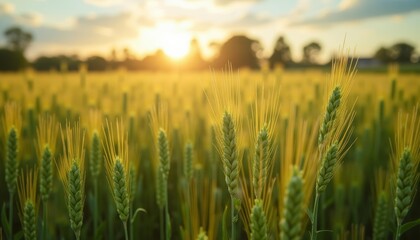 Fototapeta premium Harvests Happiness A Golden Sunrise