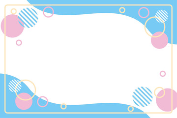 かわいい幾何学フレーム　水色