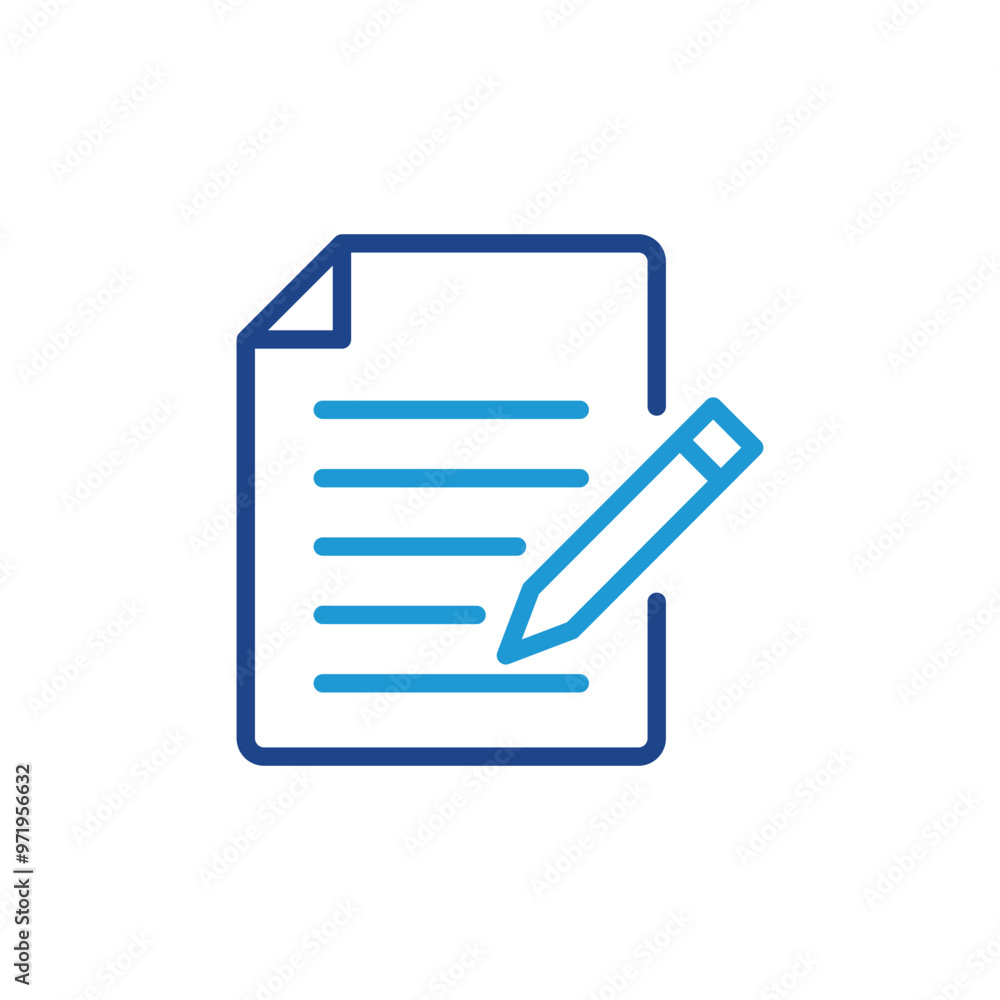 Poster document write icon vector